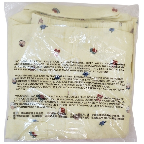 American Eagle Pajama Set Short Sleeve Top & Shorts Breakfast Medium Yellow NWT - Picture 2 of 2